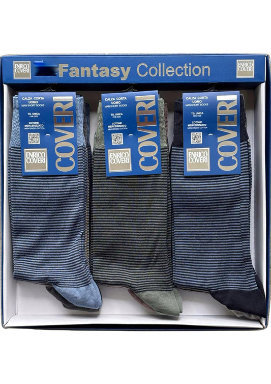 Calza Uomo Corta cotone mercerizzato Fantasy Collection ENRICO COVERI