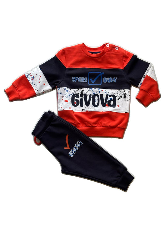 Tuta neonato in cotone garzato GIVOVA