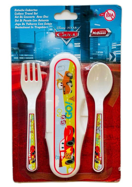 Set di Posate con astuccio da asilo o da viaggio per microonde Cars DISNEY