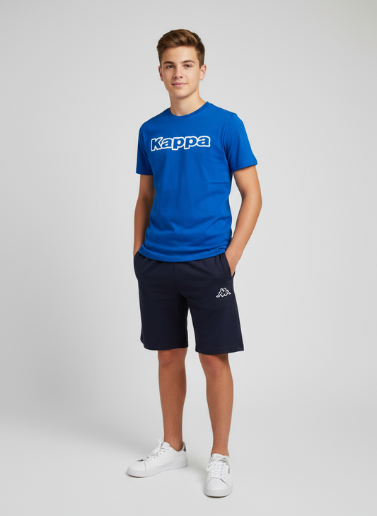 Completo Ragazzo T-shirt royal + bermuda blu navy KAPPA - Taglia 16 anni