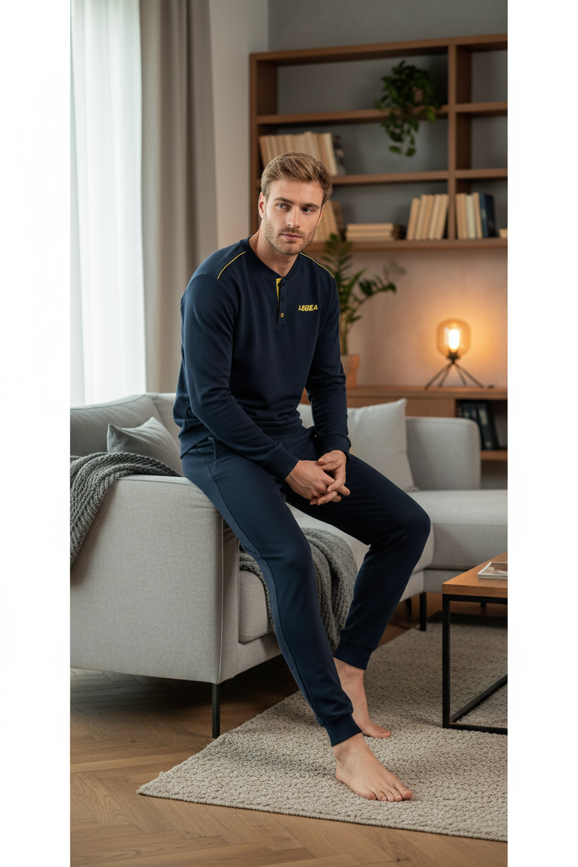 Pigiama Uomo in Cotone Interlock LEGEA Homewear - Taglie XL e XXL