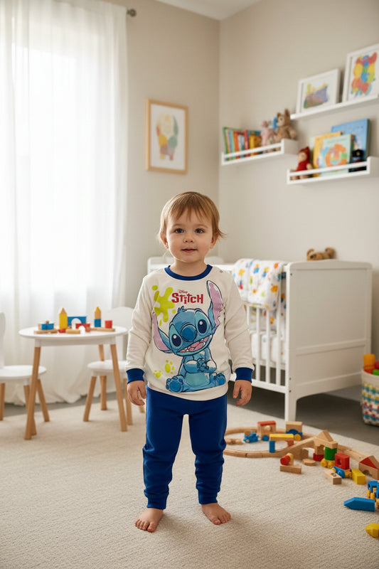 Pigiama Baby in cotone interlock Stitch DISNEY - Taglia 30 mesi