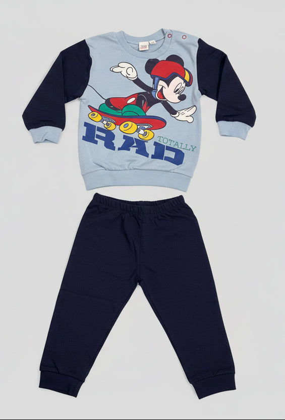 Pigiama Neonato in cotone felpato Disney Mickey Mouse - Taglia 12 mesi