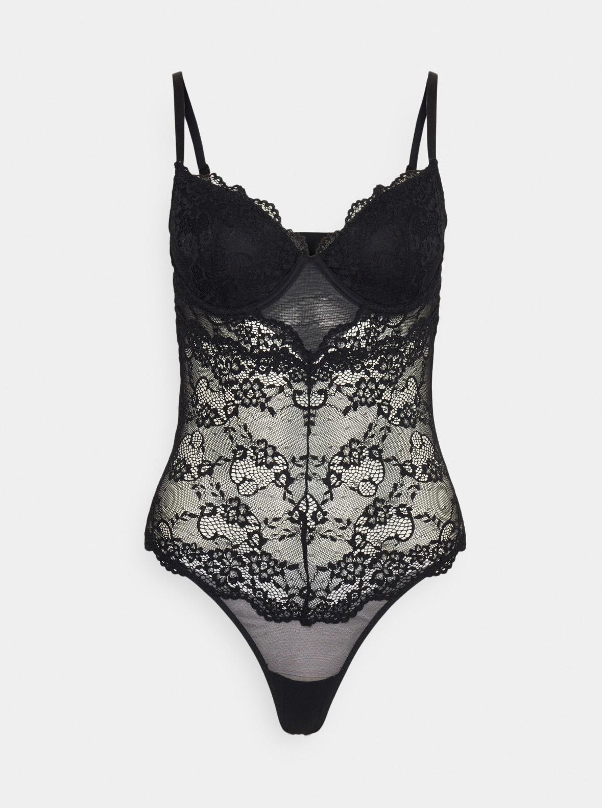 Body push up imbottito con ferretto in pizzo, merletto e tulle GUESS