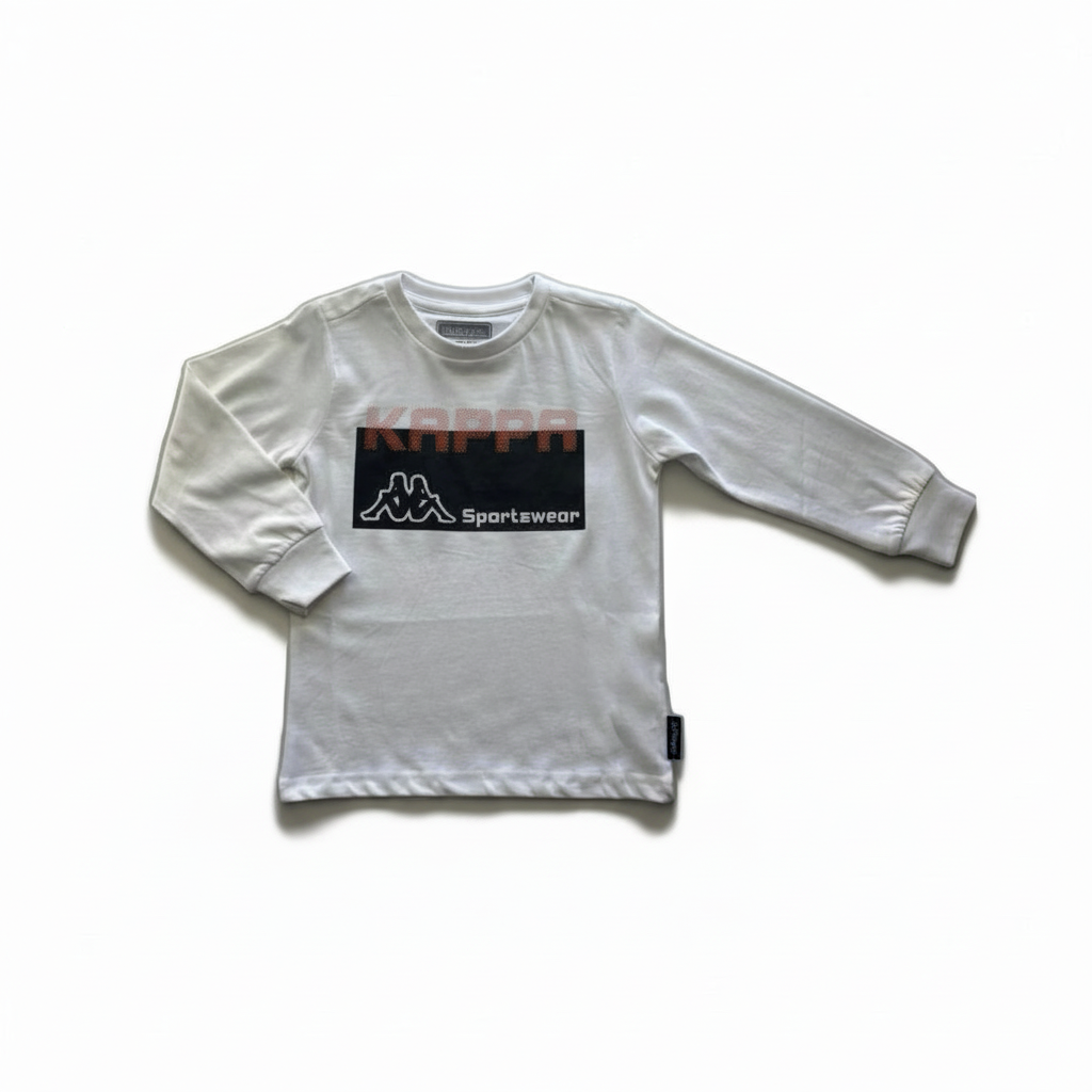 T-Shirt bambino manica lunga con stampa KAPPA - Taglie dalla 3 alla 6 anni