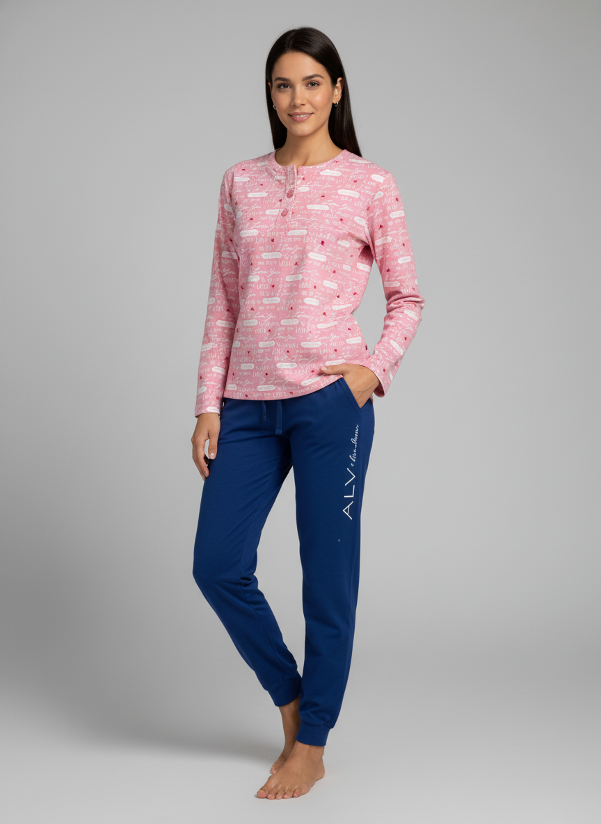 Pigiama donna manica lunga in jersey ALV by ALVIERO MARTINI