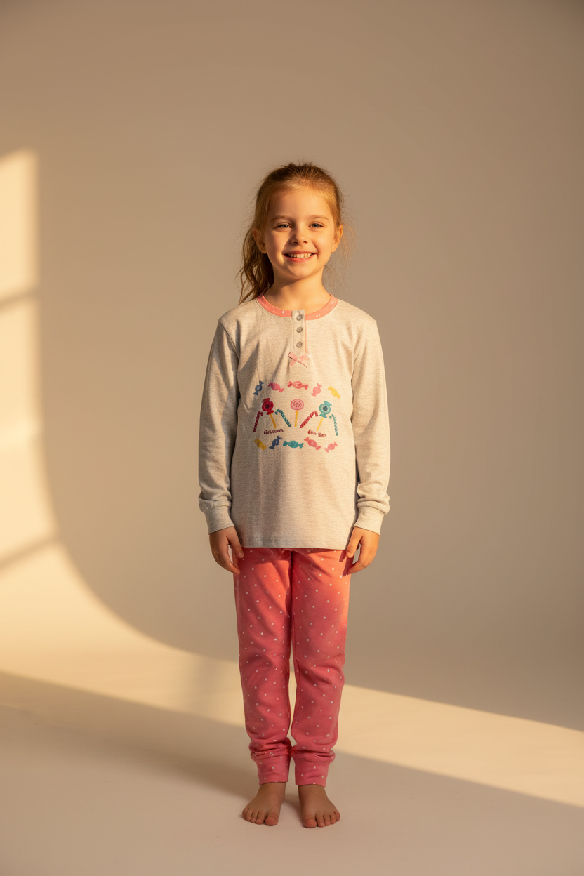 Pigiama Bambina manica lunga Cotone jersey IRGE - Taglia 5/6 anni