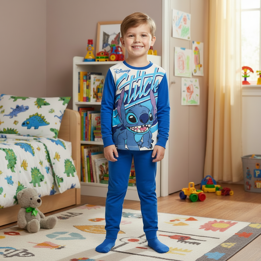 Pigiama Bambino manica lunga Cotone Interlock Lilo&Stitch - Taglie dalla 3/4 alla 7/8 anni