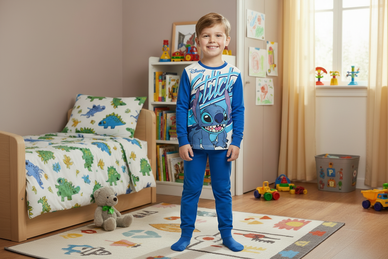 Pigiama Bambino manica lunga Cotone Interlock Lilo&Stitch - Taglie dalla 3/4 alla 7/8 anni