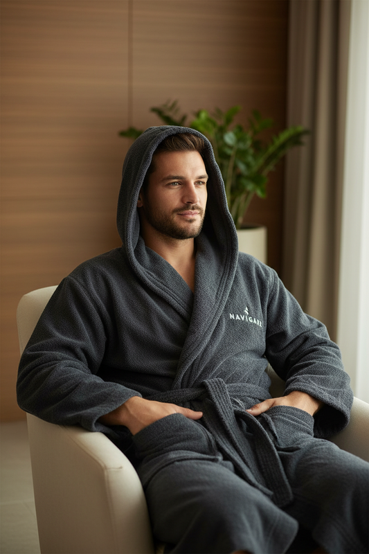 Accappatoio adulto unisex in spugna 100% cotone NAVIGARE