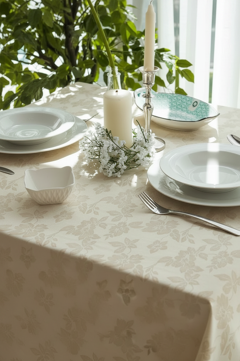 Tovaglia antimacchia modello Europa 12 posti - SOMMARUGA Home Collection