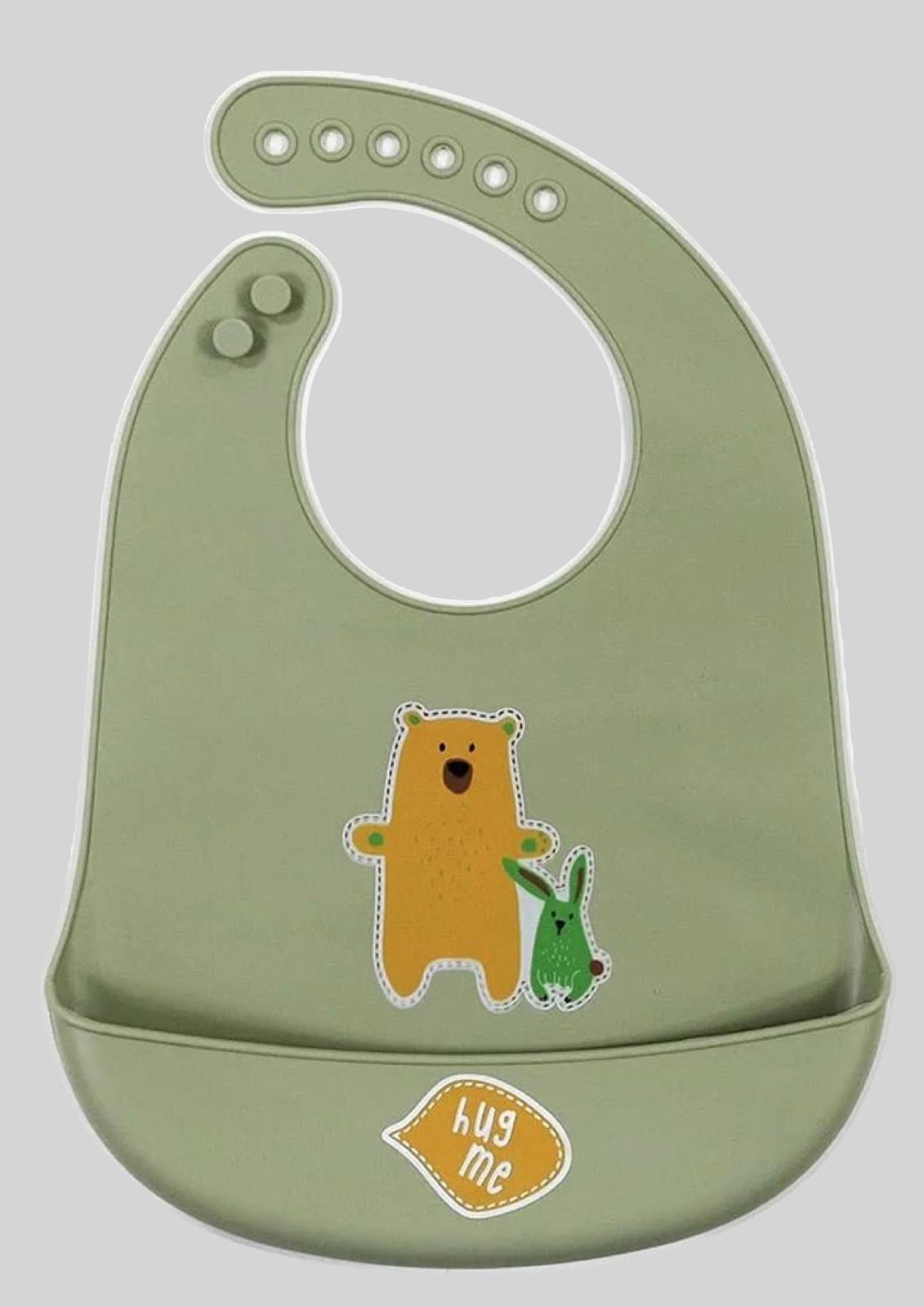 Bavaglino Neonato/a in silicone con tasca raccoglipappa ELLEPI