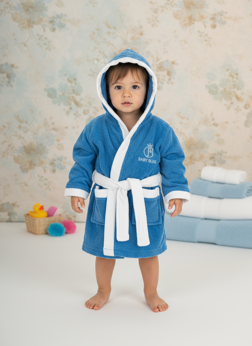 Accappatoio Baby con maniche in spugna e ciniglia NAZARENO GABRIELLI