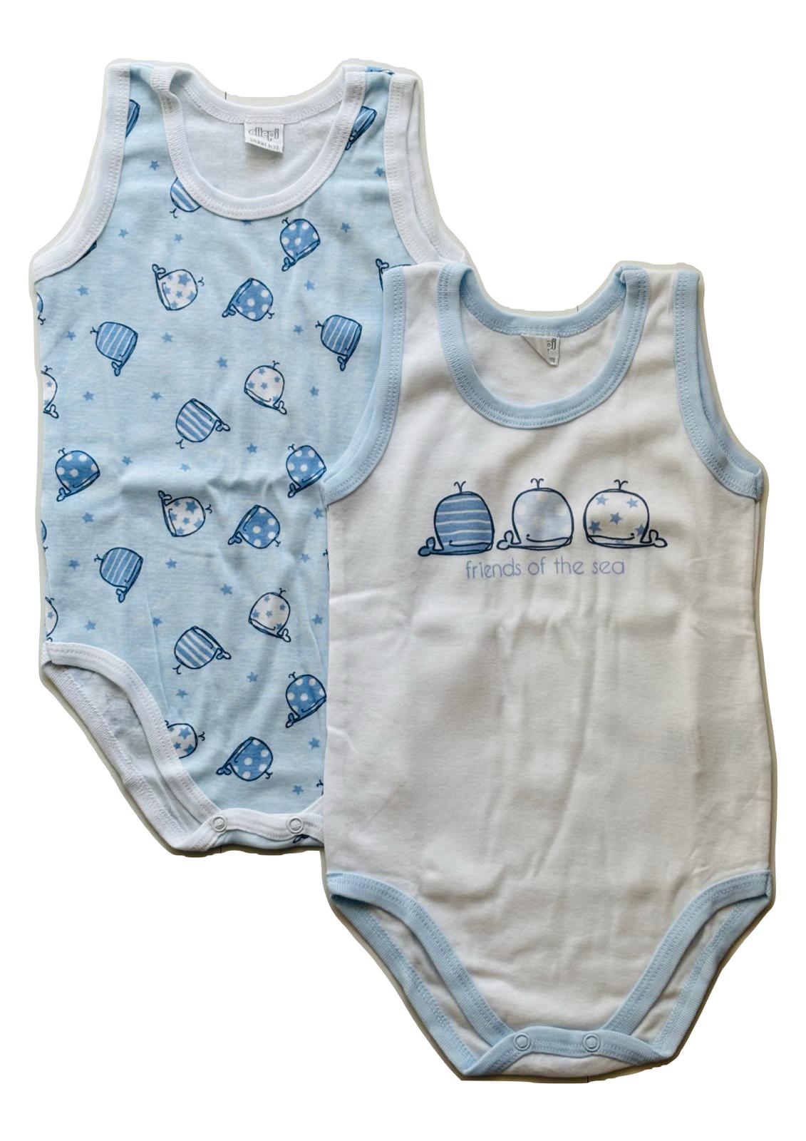 Coppia Body Baby in puro cotone spalla larga ELLEPI