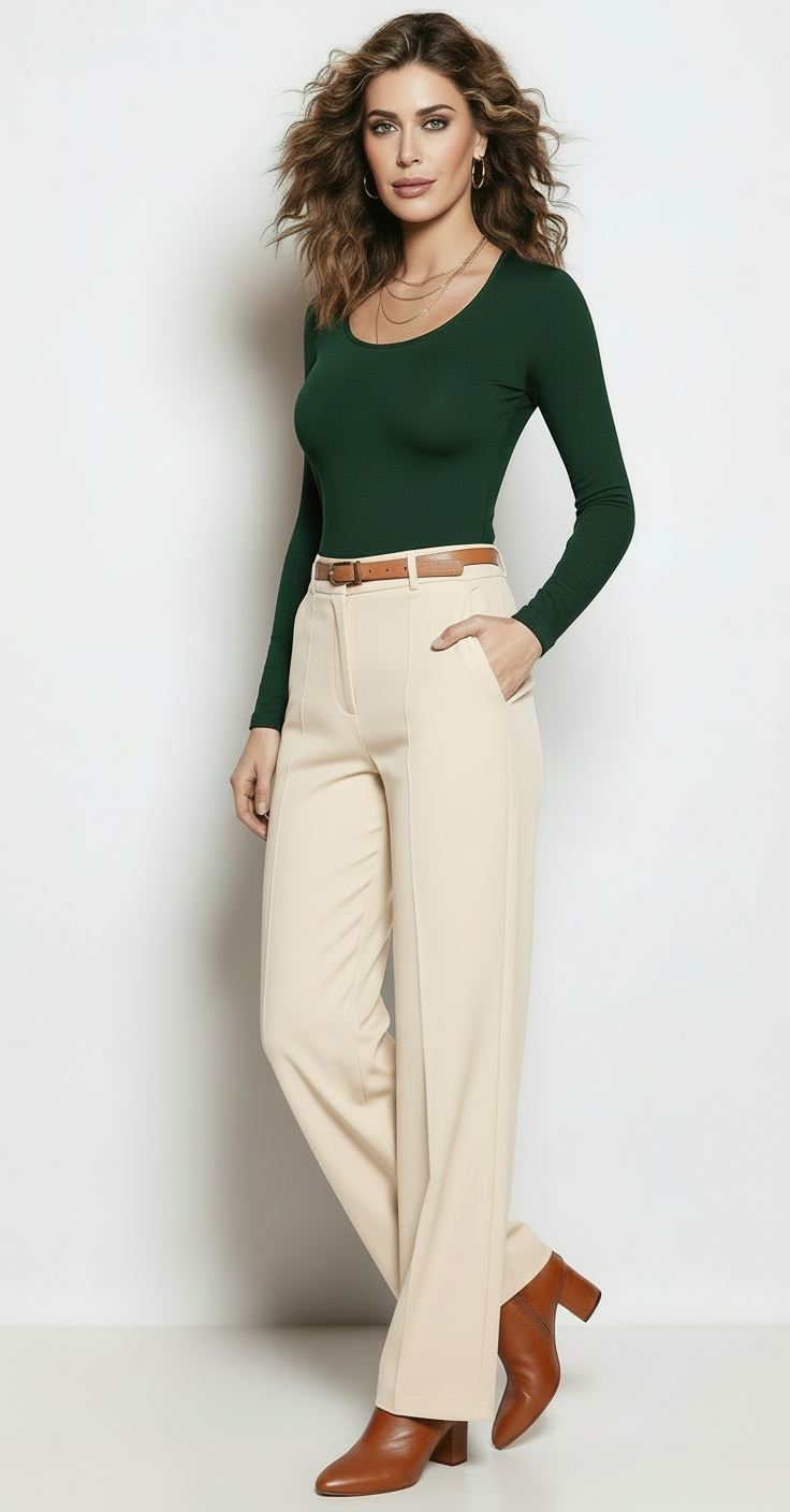 Maglia donna scollo lollo manica lunga cotone JADEA