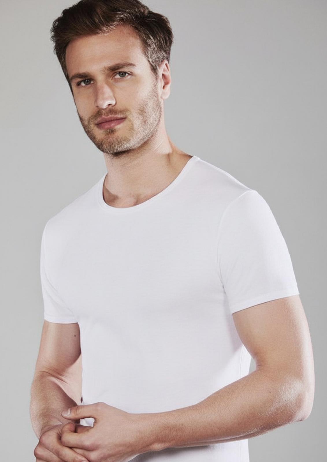 T-shirt Uomo maniche corte girocollo cotone elasticizzato - LIABEL