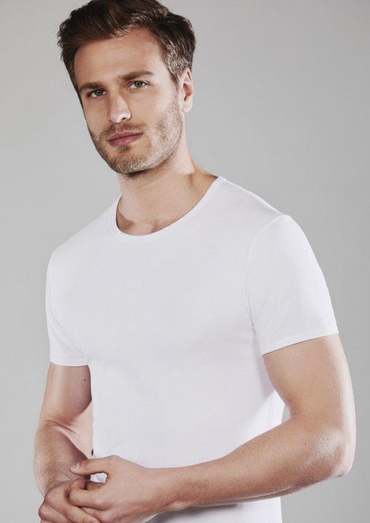 T-shirt Uomo maniche corte girocollo cotone elasticizzato - LIABEL