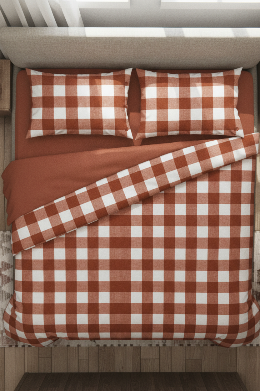 Completo Letto Fantasia Scozzese Matrimoniale Misure Maxi - COTTON HOUSE