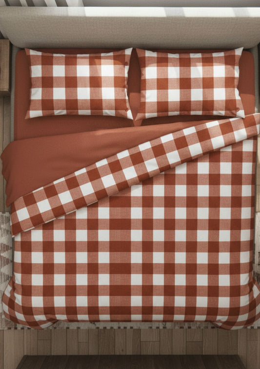 Completo Letto Fantasia Scozzese Matrimoniale Misure Maxi - COTTON HOUSE