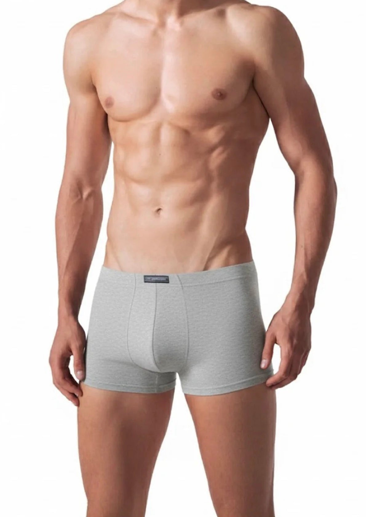 Boxer Uomo Rossoporpora in cotone con elastico ricoperto grigio bielastico taglie 2XL e 3XL