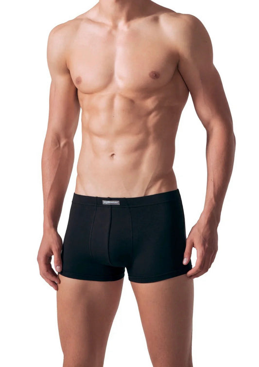 Boxer Uomo Rossoporpora  in cotone nero bielastico con elastico ricoperto taglie 2XL e 3XL
