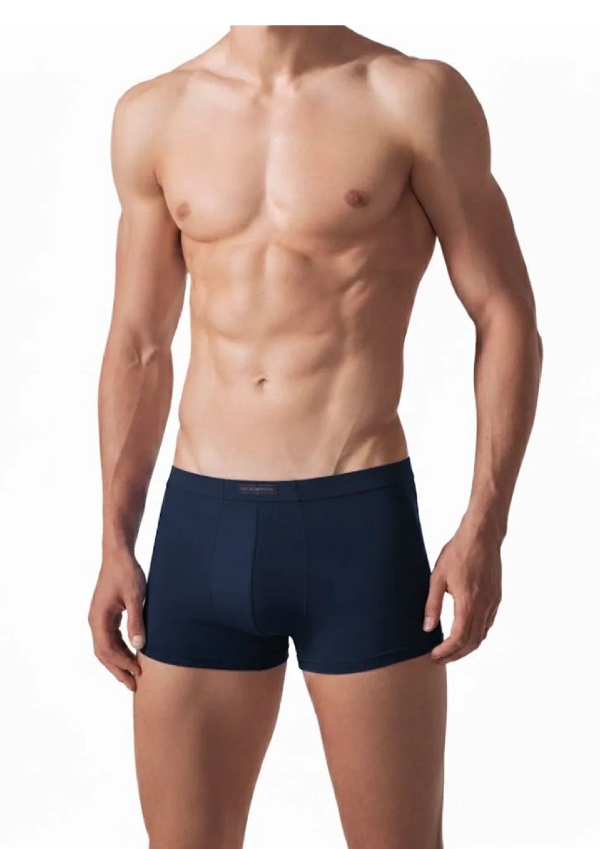 Boxer Uomo Rossoporpora in cotone con elastico ricoperto blu navy bielastico taglie 2XL e 3XL