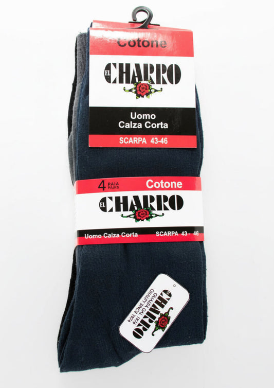 Calze corte uomo CHARRO 4 paia cotone assortite | AV INTIMO