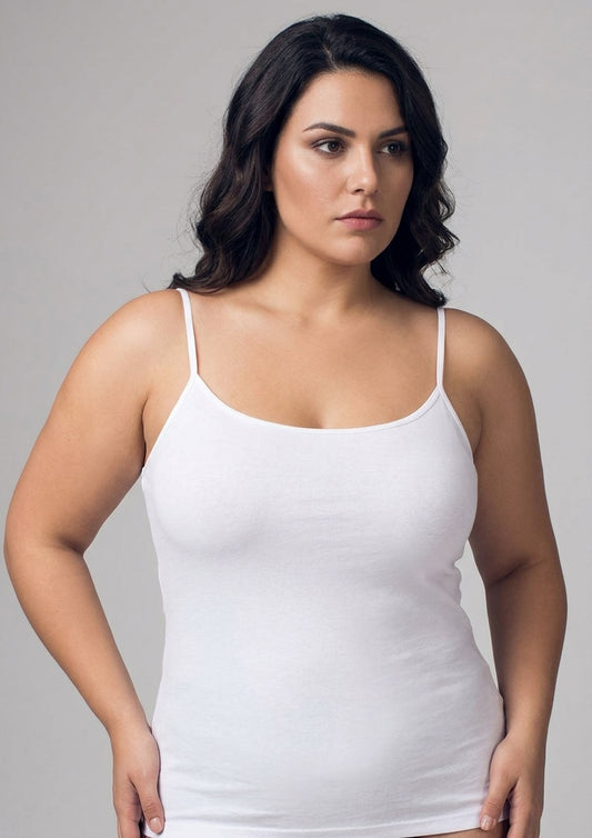 Canotta donna spallina stretta 100% cotone con bordo raso - NOTTINGHAM taglia 4xl