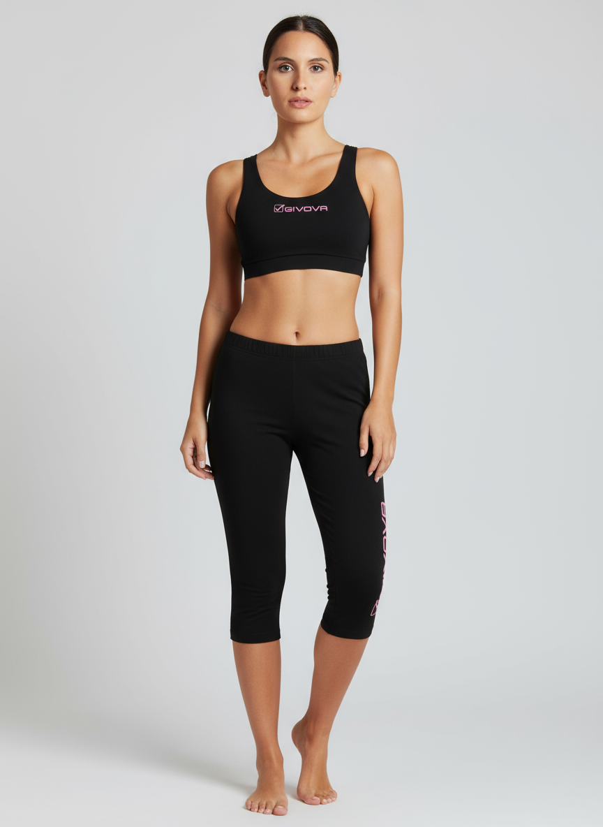 Completo sportivo donna top + leggings a 3/4 GIVOVA