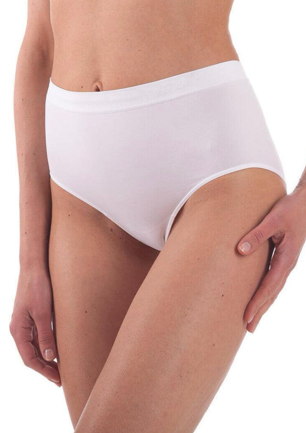 Culotte sgambata in microfibra con tassello in cotone 017 bellissima bianco