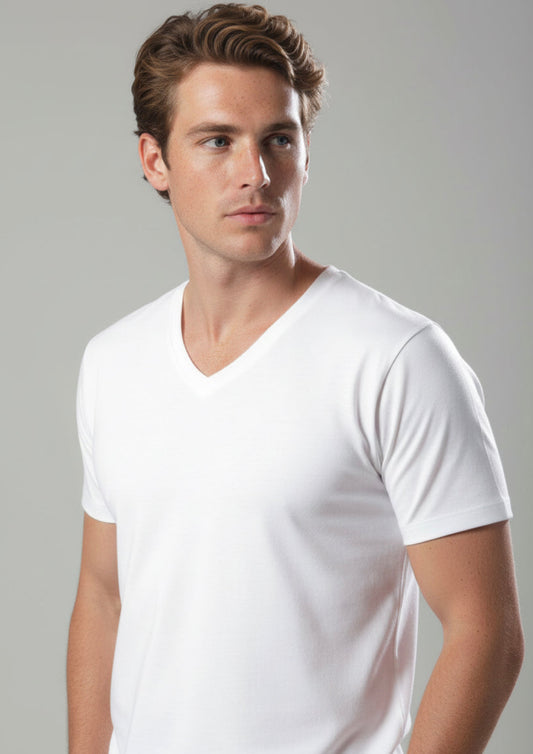 Maglia Uomo Mezza Manica in Cotone Interlock Leable art. 203 colore bianco