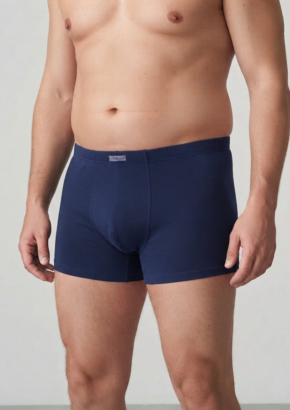 Maxi Boxer in cotone elasticizzato con elastico ricoperto taglie comode calibrate blu navy
