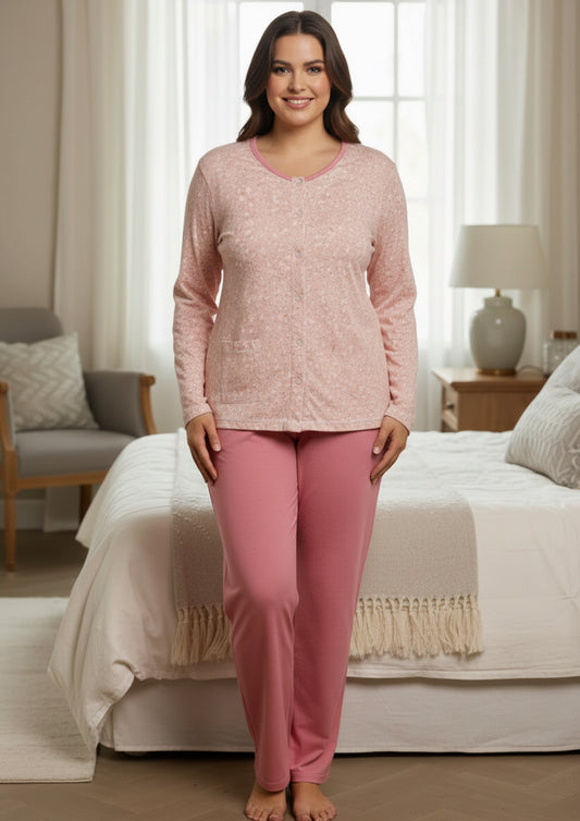 Pigiama donna aperto in Jersey di cotone BACI DI NOTTE Taglia XXL