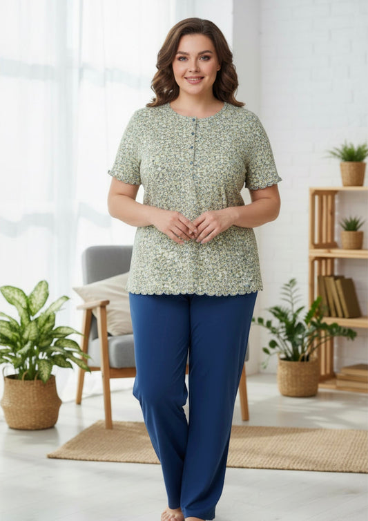 Pigiama Donna calibrato manica corta in jersey stampato LINCLALOR Taglia 58