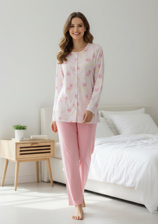 Pigiama Donna in jersey di cotone art. LO174451 taglie 56 e 58 Linclalor