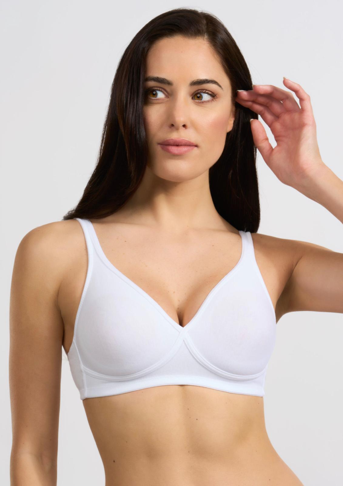 reggiseno cotone ecologico senza ferretto donna SPIMAN bianco taglia 2B-8B