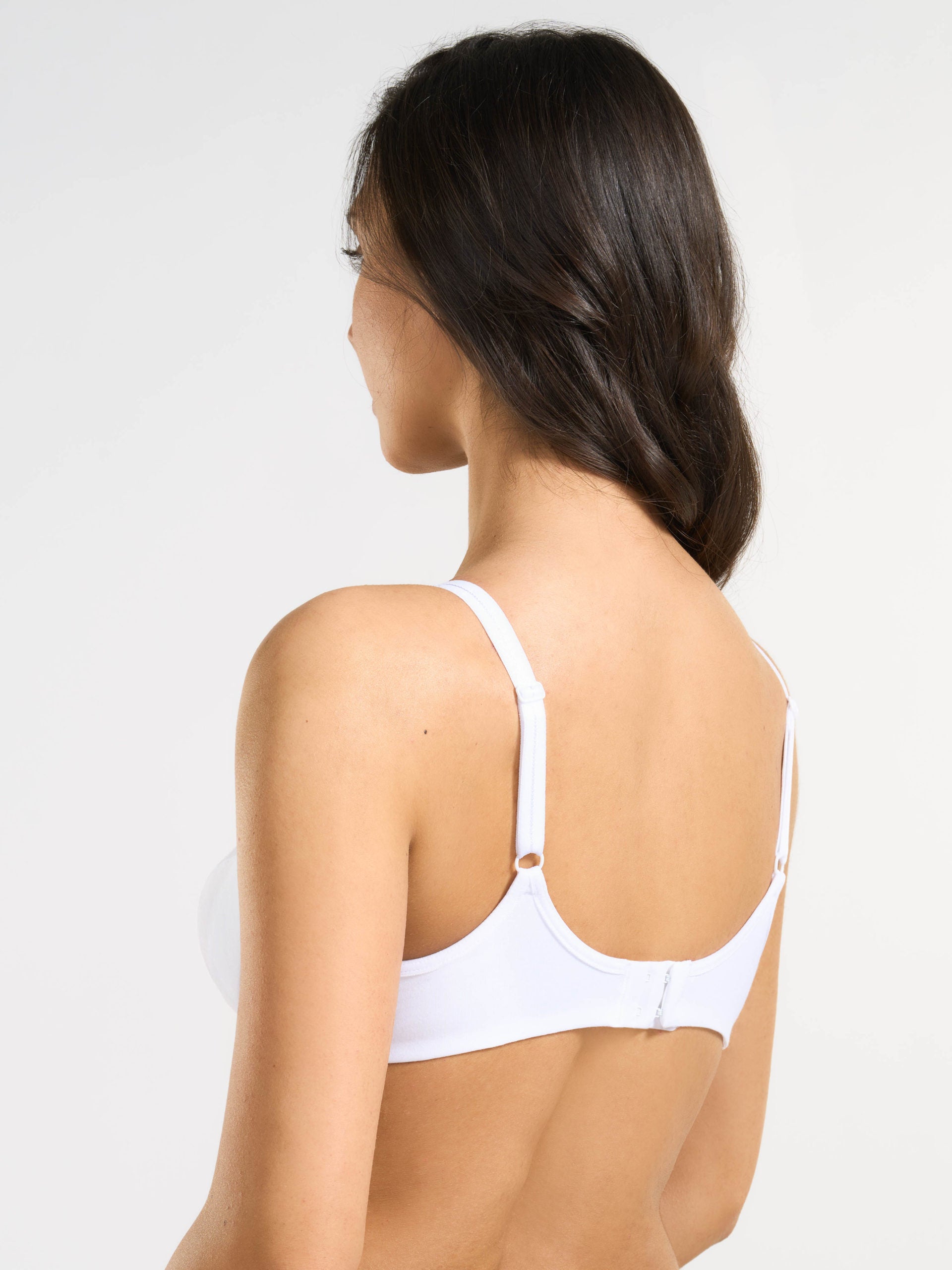 reggiseno cotone ecologico senza ferretto donna SPIMAN bianco taglia 2B-8B foto posteriore