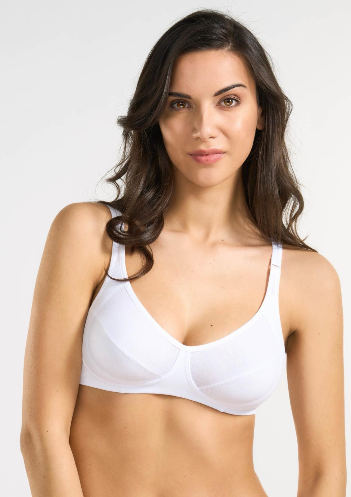 reggiseno cotone ecologico senza ferretto donna SPIMAN bianco taglia 2B-8B