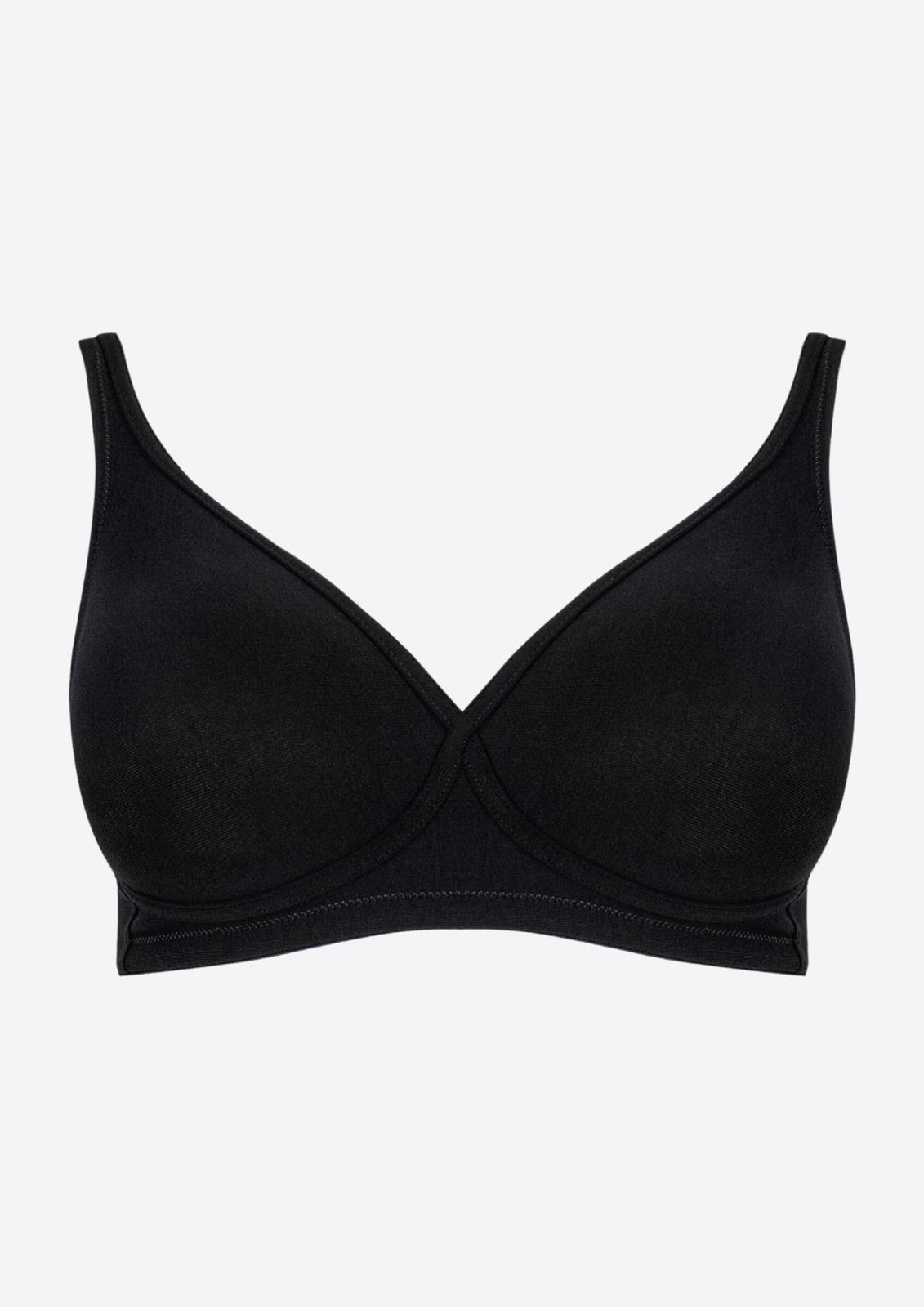 reggiseno cotone ecologico senza ferretto donna SPIMAN nero taglia 2B-8B dettaglio