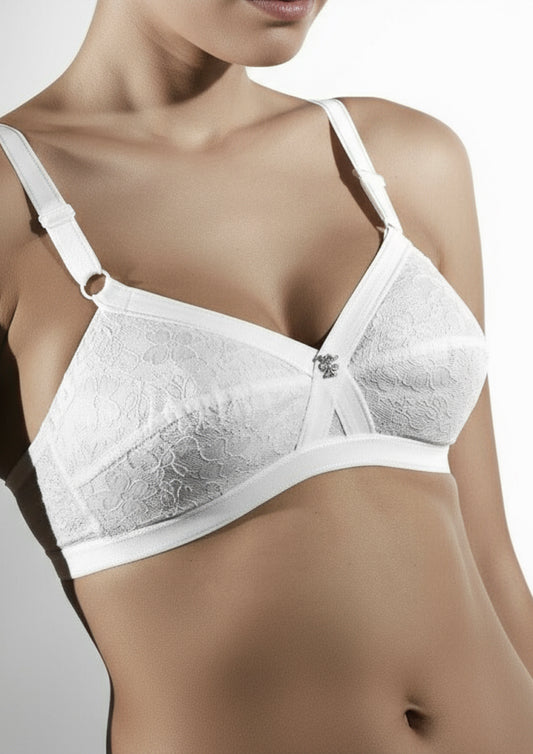 Reggiseno Cris Cot GIOS senza ferretto coppa B contenitivo bianco