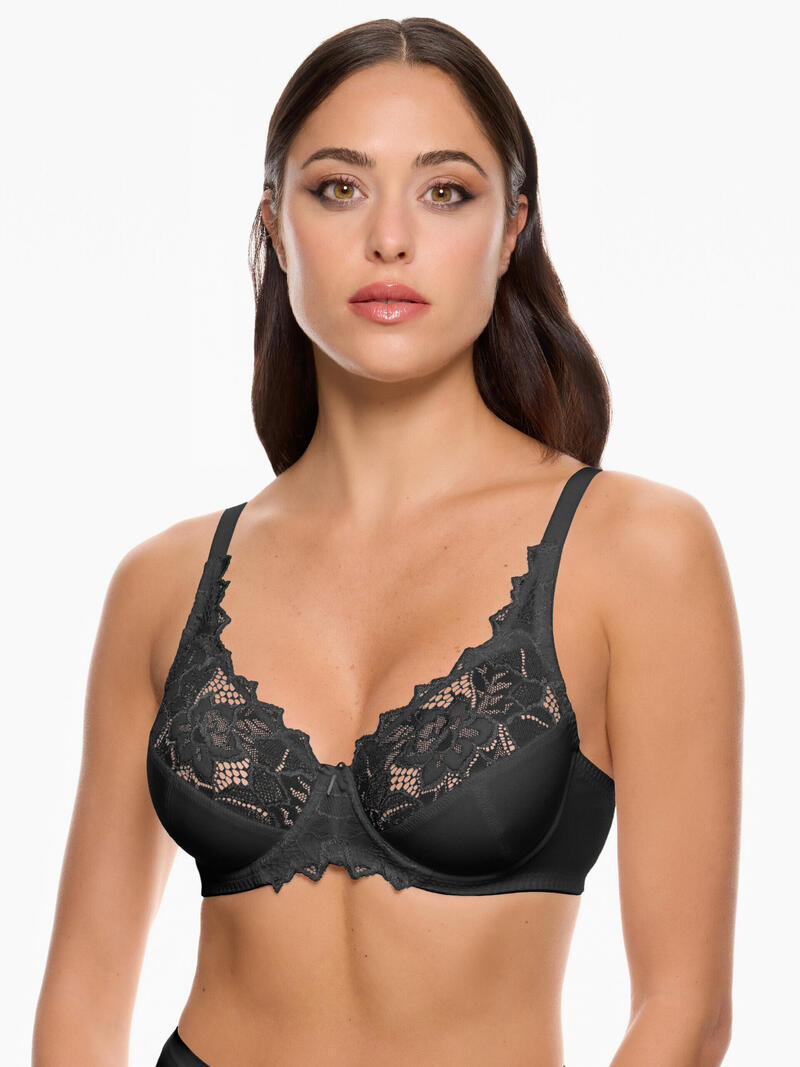 reggiseno con ferretto cotone e pizzo donna Talita SPIMAN nero coppa C taglia 2-5