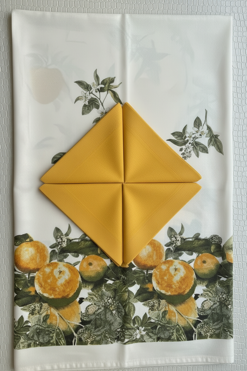 tovaglia preziosa mele gialle dettaglio stampa