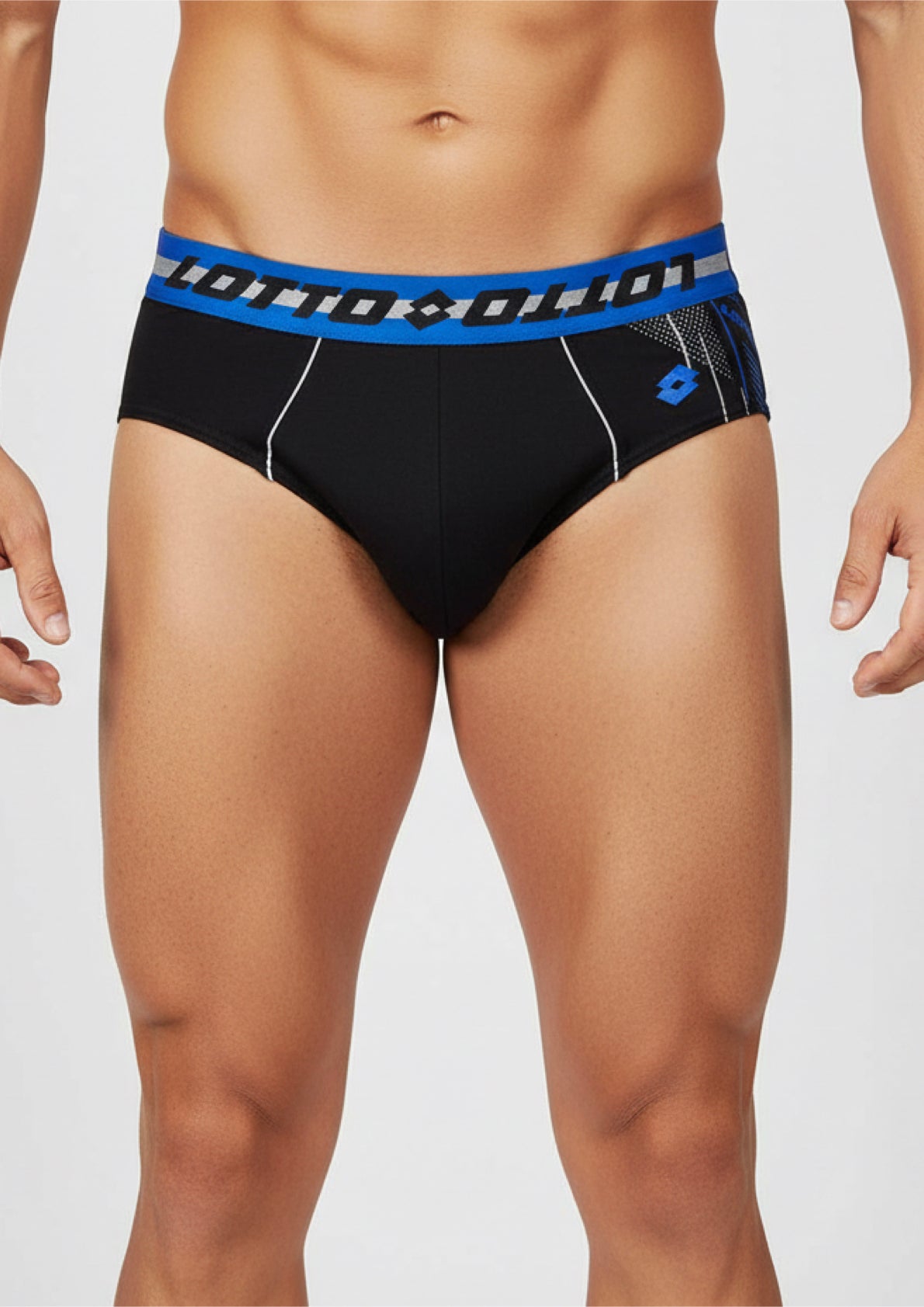 Slip Uomo in cotone elastico in vita con scritta marchio LOTTO nero