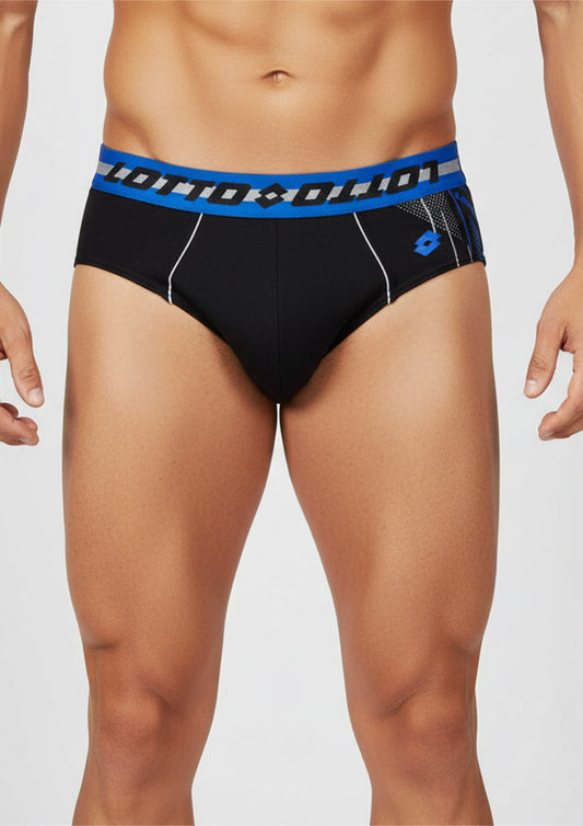 Slip Uomo in cotone elastico in vita con scritta marchio LOTTO nero