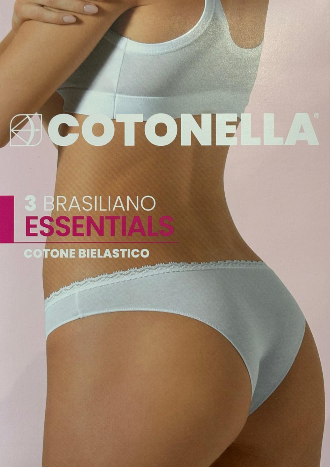 Tripack Brasiliano Essentials COTONELLA cotone elasticizzato nero | AV INTIMO