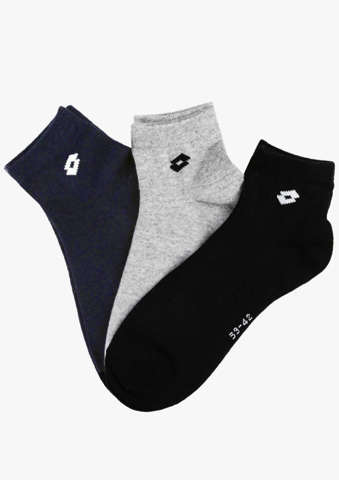 Tripack calze corte unisex Gila LOTTO cotone poliestere elastan Nero Grigio Blu | AV INTIMO